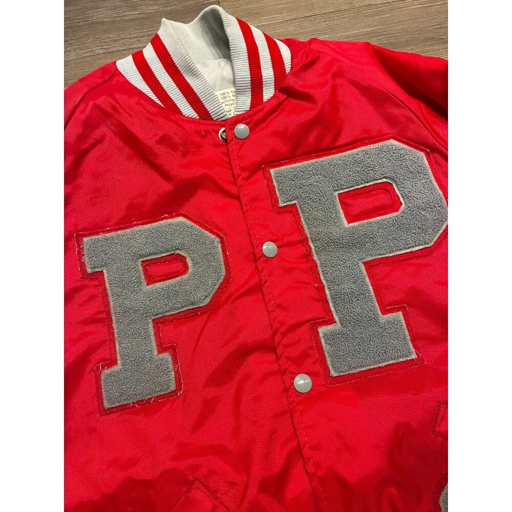 Vintage Delong Varsity Bowling Jacket Men Large Red Nylon Bomber Sportswear 90s - Picture 4 of 8